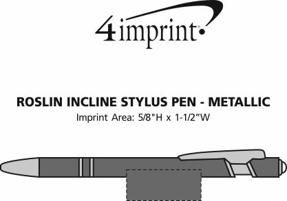 Imprint Area of Roslin Incline Stylus Pen - Metallic