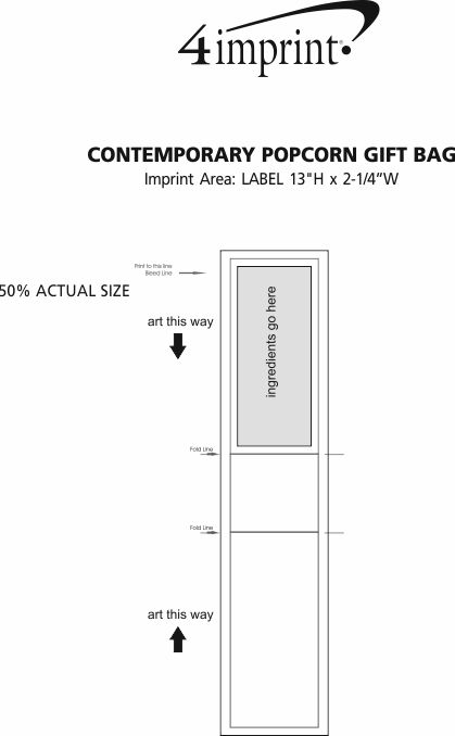 Imprint Area of Contemporary Popcorn Gift Bag