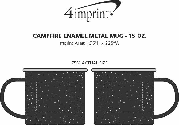 Imprint Area of Campfire Enamel Metal Mug - 15 oz.