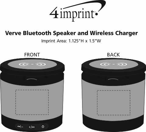 Imprint Area of Verve Bluetooth Speaker and Wireless Charger