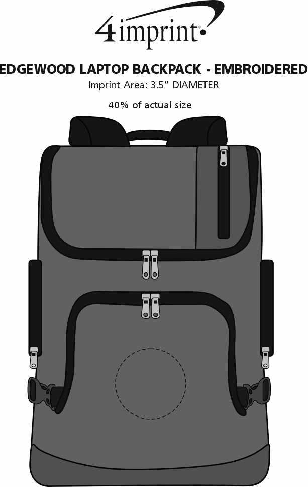 Imprint Area of Edgewood Laptop Backpack - Embroidered