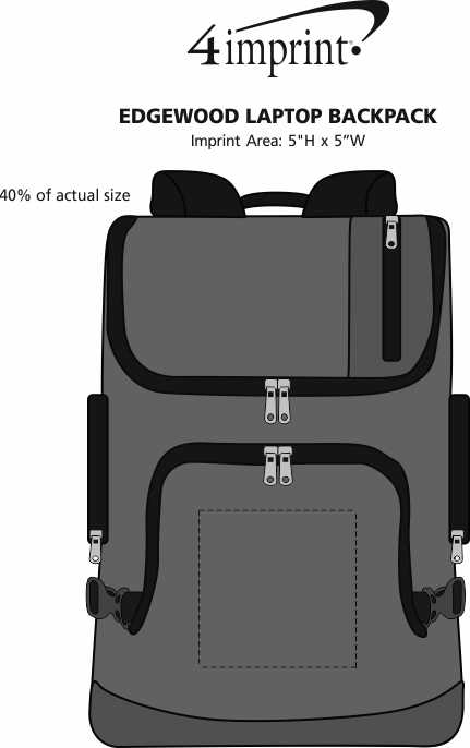 Imprint Area of Edgewood Laptop Backpack