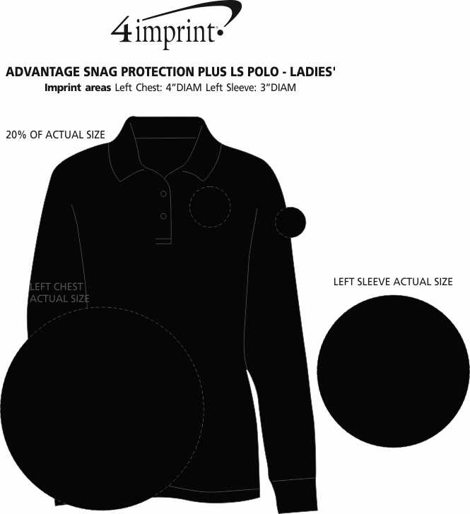 Imprint Area of Advantage Snag Protection Plus LS Polo - Ladies'