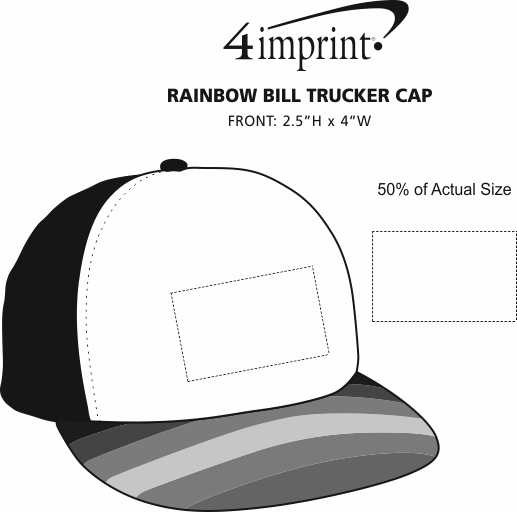 Imprint Area of Rainbow Bill Trucker Cap