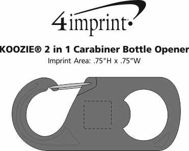 Imprint Area of Koozie® 2-in-1 Carabiner Bottle Opener