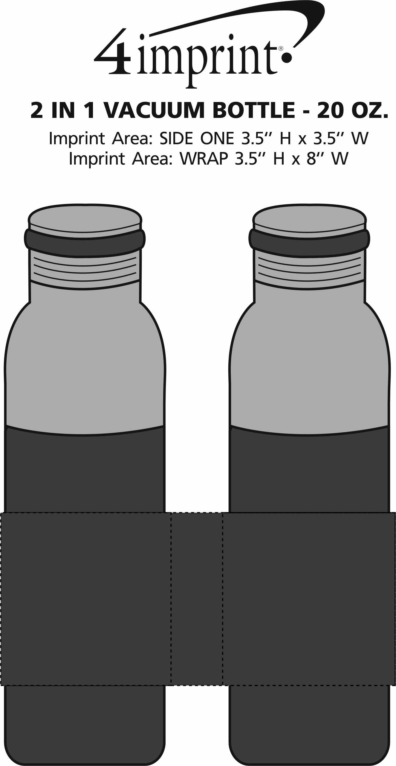 Imprint Area of 2-in-1 Vacuum Bottle - 20 oz.