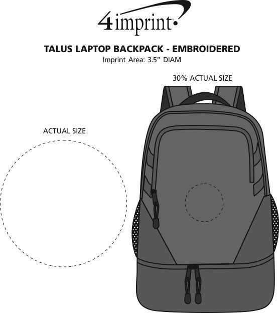 Imprint Area of Talus Laptop Backpack - Embroidered