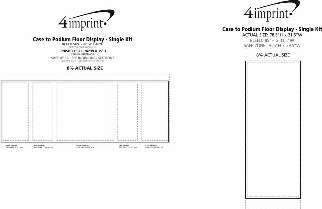 Imprint Area of Case to Podium Floor Display - Single Kit