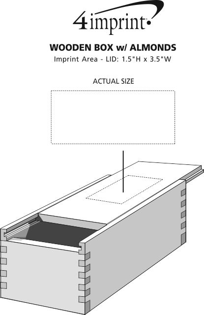 Imprint Area of Wooden Box with Almonds
