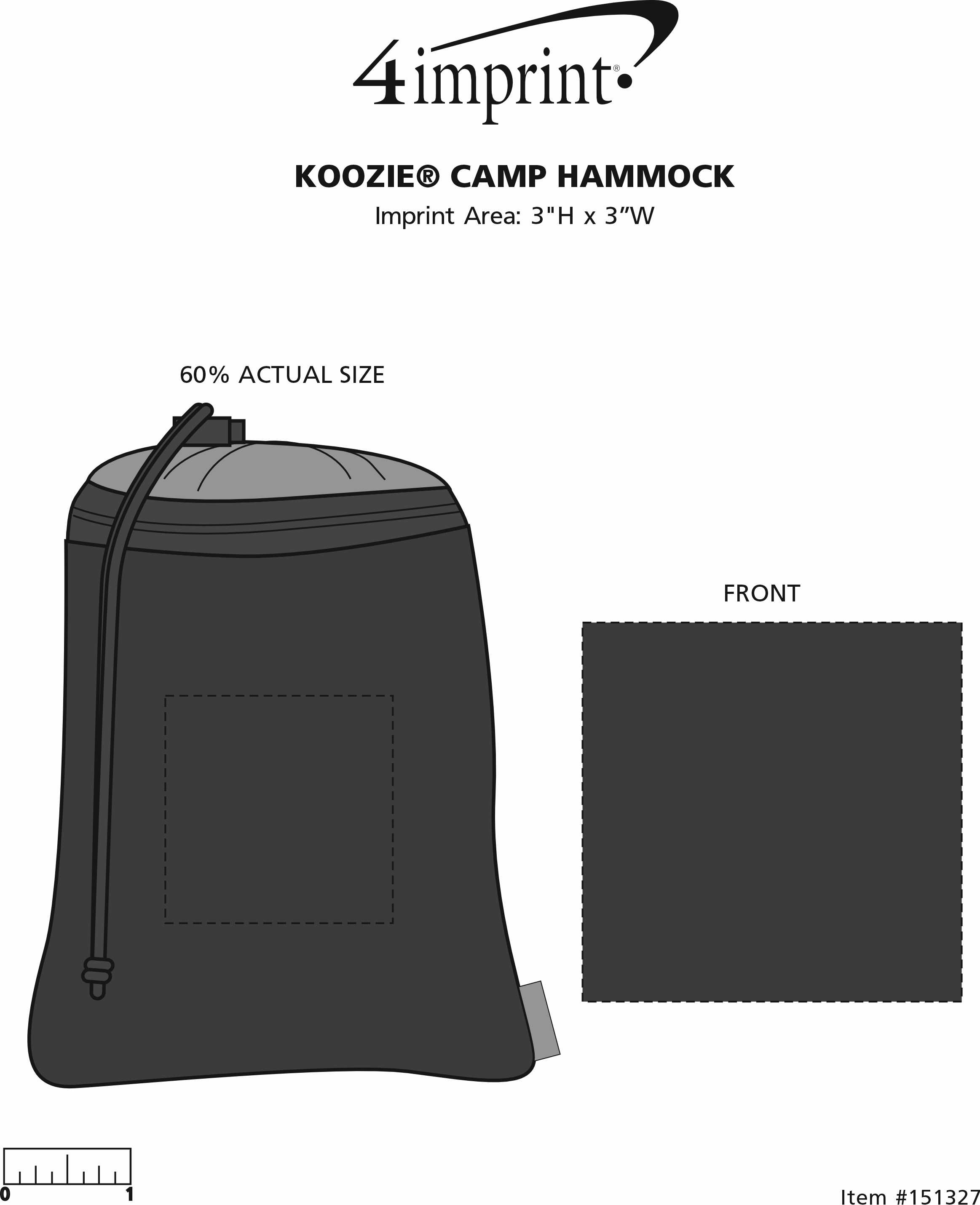 Imprint Area of Koozie® Kamp Hammock