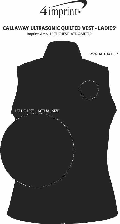 Imprint Area of Callaway Ultrasonic Quilted Vest - Ladies'