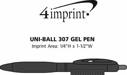 Imprint Area of uni-ball 307 Gel Pen