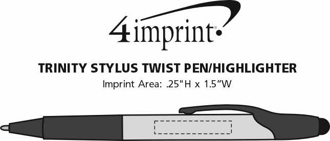 Imprint Area of Trinity Stylus Twist Pen/Highlighter