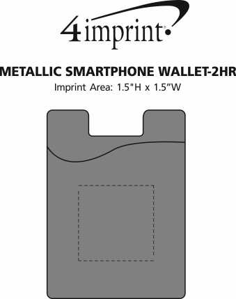 Imprint Area of Metallic Smartphone Wallet - 24 hr
