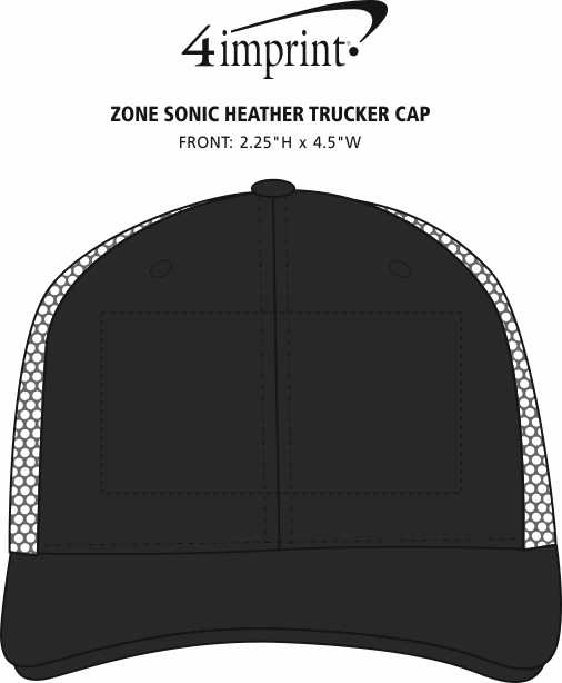 Imprint Area of Zone Sonic Heather Trucker Cap