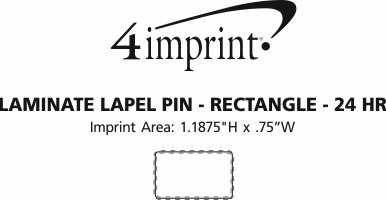 Imprint Area of Laminate Lapel Pin - Rectangle - 24 hr