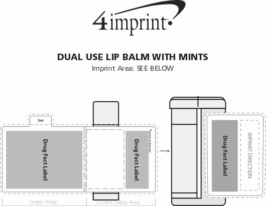 Imprint Area of Dual Use Lip Balm with Mints