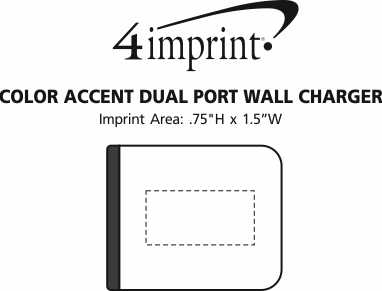 Imprint Area of Color Accent Dual Port Wall Charger
