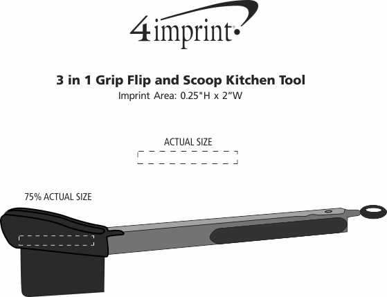 Imprint Area of 3-in-1 Grip Flip and Scoop Kitchen Tool