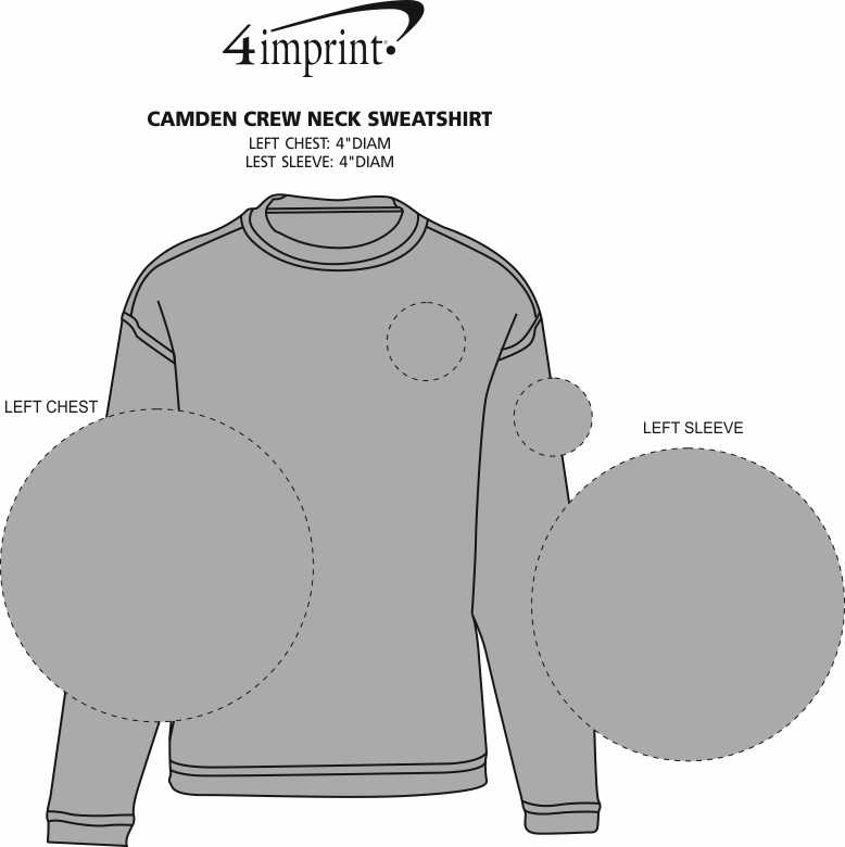 Imprint Area of Camden Crewneck Sweatshirt