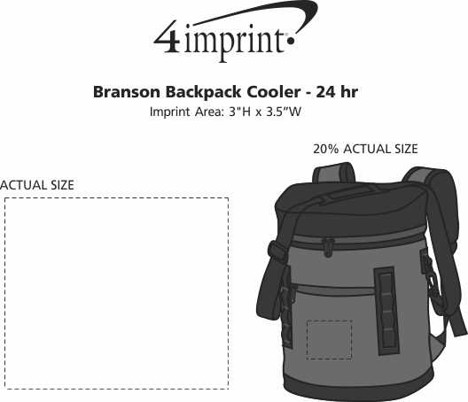 Imprint Area of Branson Backpack Cooler - 24 hr