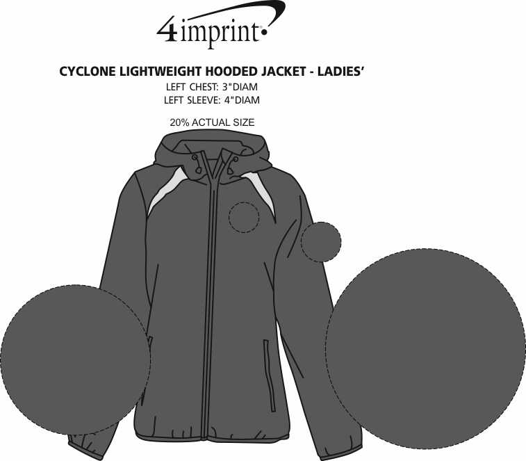 Imprint Area of Cyclone Lightweight Hooded Jacket - Ladies'