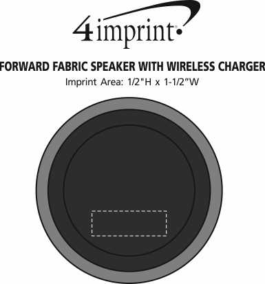 Imprint Area of Forward Fabric Speaker with Wireless Charger - 24 hr