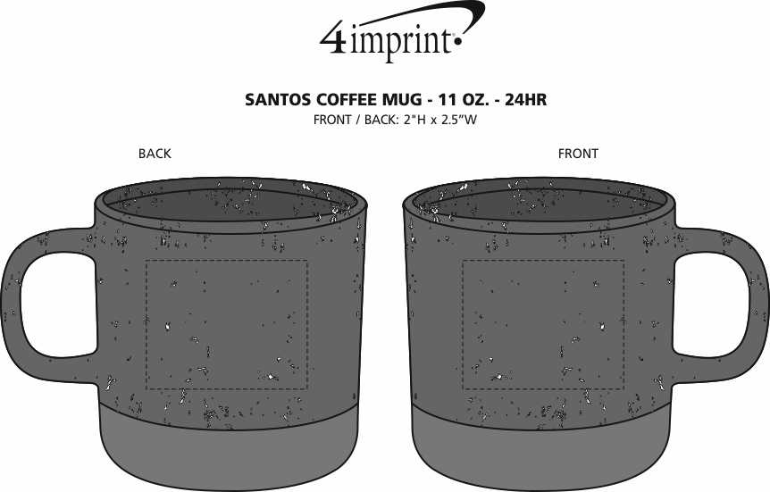 Imprint Area of Santos Coffee Mug - 11 oz. - 24 hr