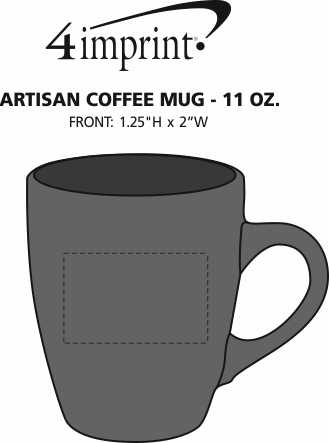 Imprint Area of Artisan Coffee Mug - 11 oz.