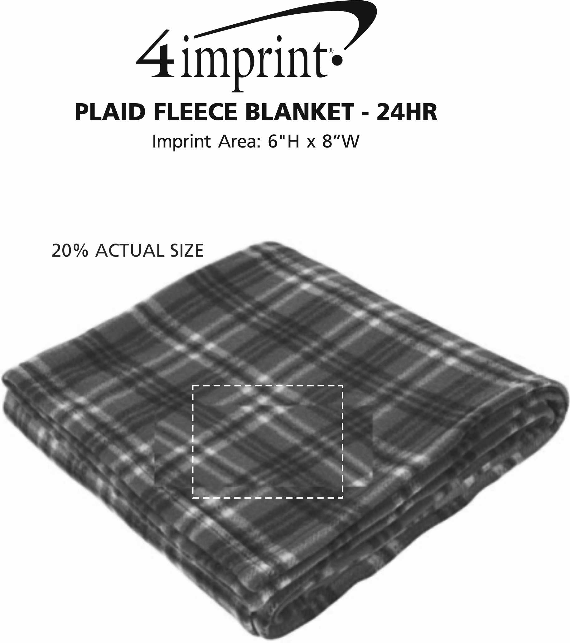 Imprint Area of Plaid Fleece Blanket - 24 hr