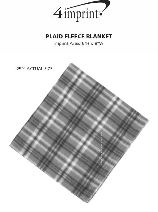 Imprint Area of Plaid Fleece Blanket