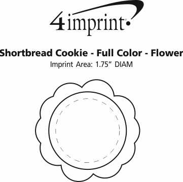 Imprint Area of Shortbread Cookie - Full Color - Flower