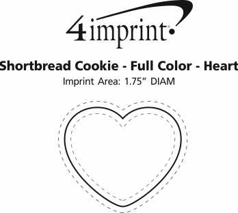 Imprint Area of Shortbread Cookie - Full Color - Heart