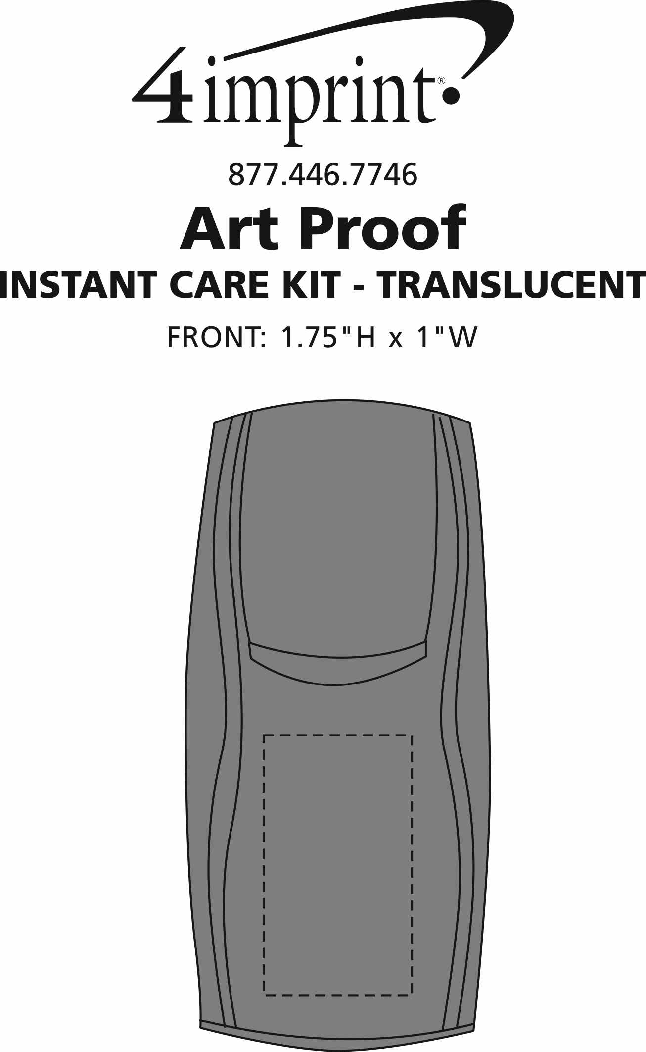 Imprint Area of Instant Care Kit - Translucent