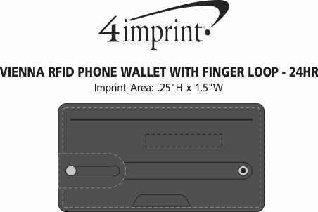Imprint Area of Vienna RFID Phone Wallet with Finger Loop - 24 hr