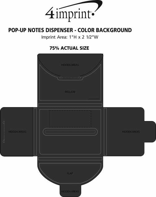 Imprint Area of Pop Up Notes Dispenser - Color Background