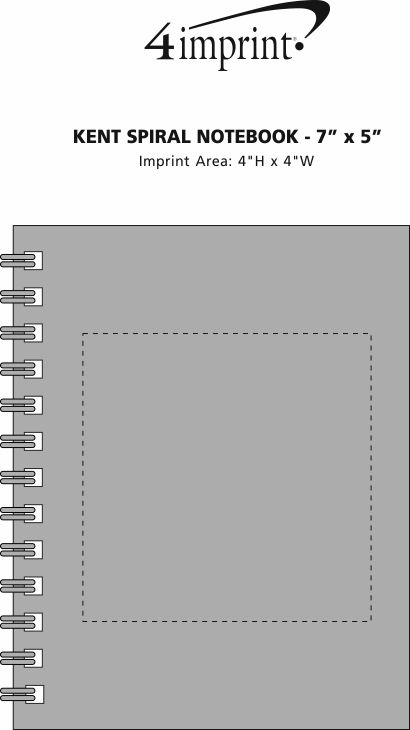 Imprint Area of Kent Spiral Notebook - 7" x 5"