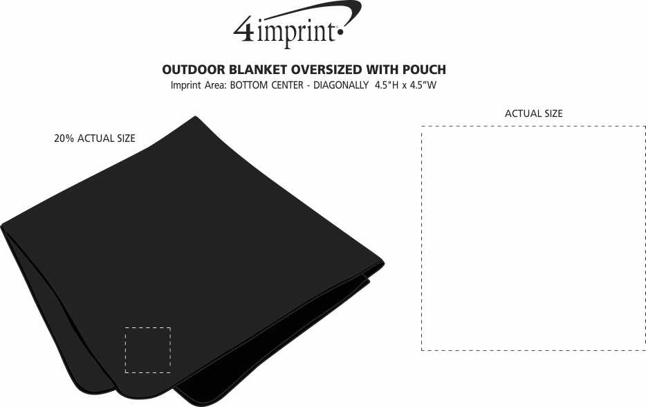 Imprint Area of Outdoor Blanket Oversized with Pouch