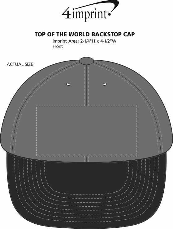 Imprint Area of Top of The World Backstop Cap