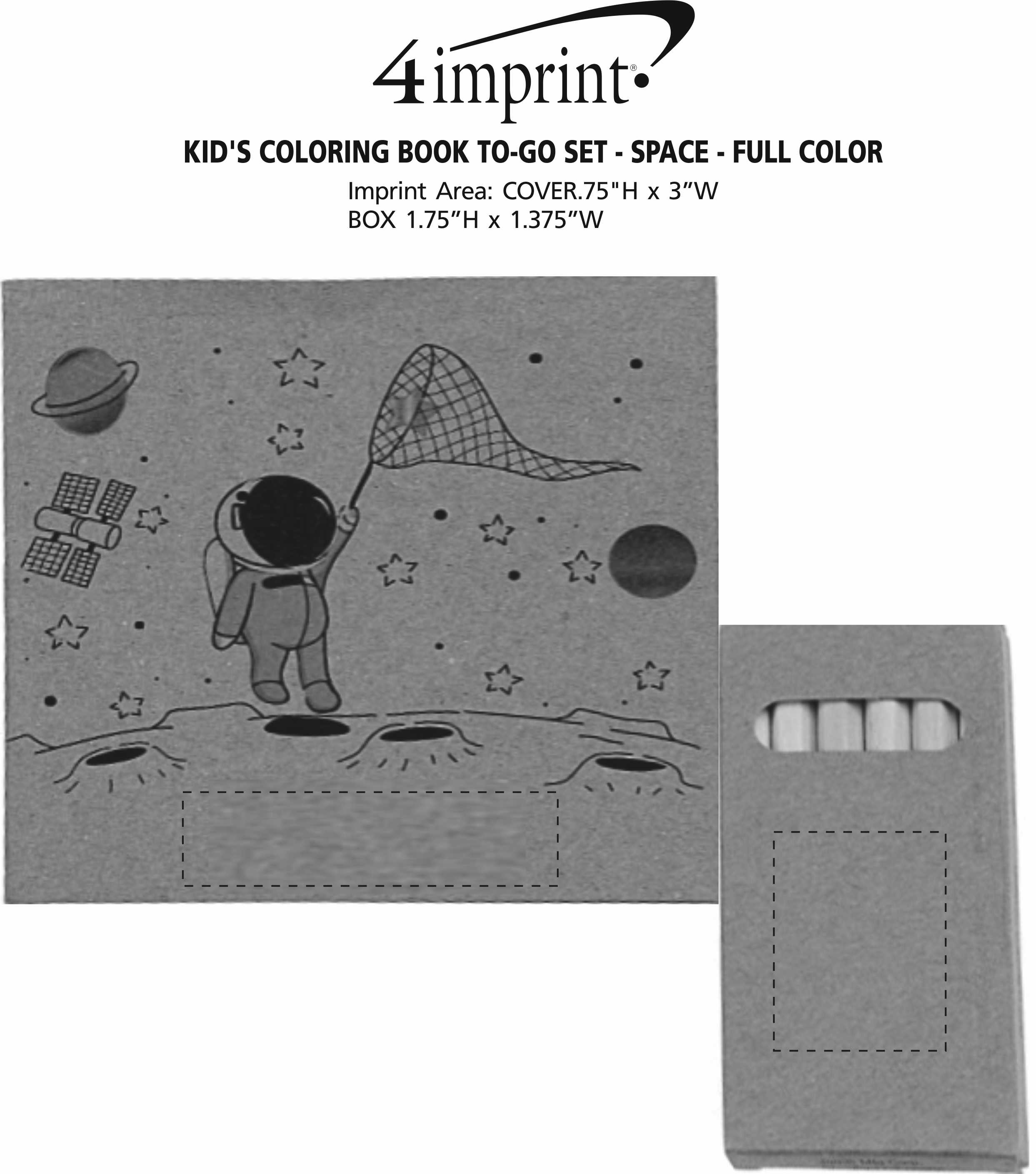 Imprint Area of Kid's Coloring Book To-Go Set - Space - Full Color