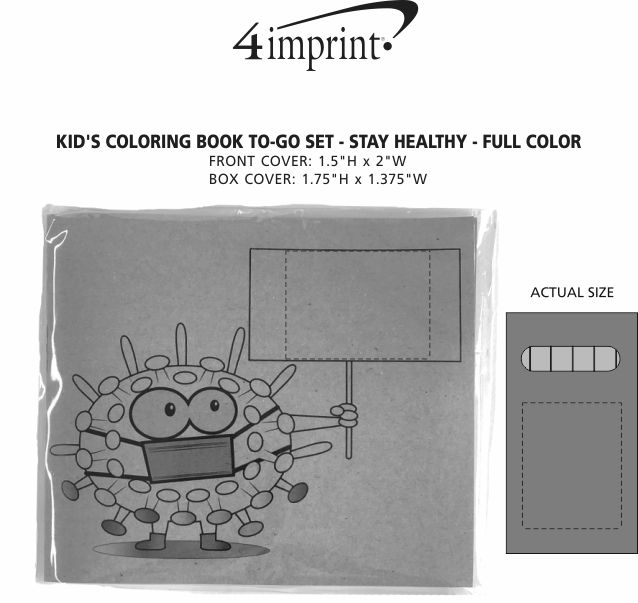 Imprint Area of Kid's Coloring Book To-Go Set - Stay Healthy - Full Color
