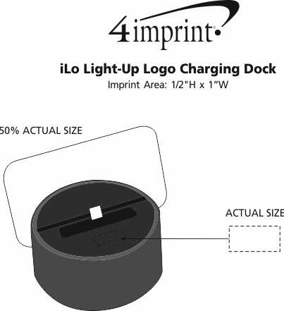 Imprint Area of iLo Light-Up Logo Charging Dock