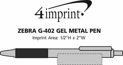 Imprint Area of Zebra G-402 Gel Metal Pen