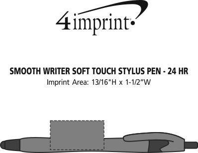 Imprint Area of Smooth Writer Soft Touch Stylus Pen - 24 hr