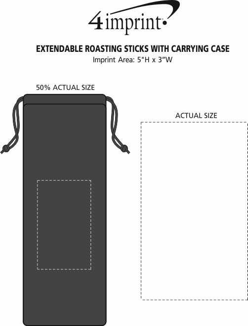 Imprint Area of Extendable Roasting Sticks with Carrying Case