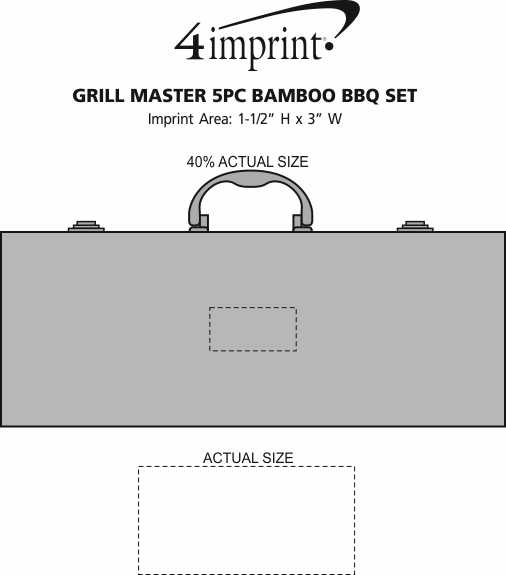 Imprint Area of Grill Master 5-Piece Bamboo BBQ Set