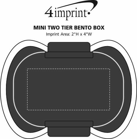 Imprint Area of Mini Two Tier Bento Box