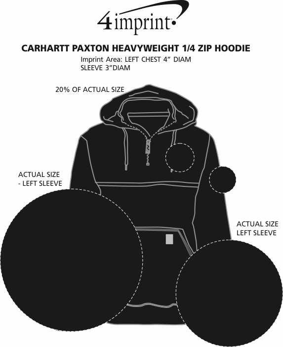 Imprint Area of Carhartt Paxton Heavyweight 1/4-Zip Hoodie