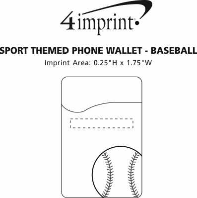Imprint Area of Sport Themed Phone Wallet - Baseball