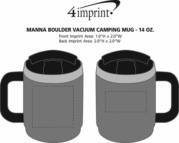 Imprint Area of Manna Boulder Vacuum Camping Mug - 14 oz.